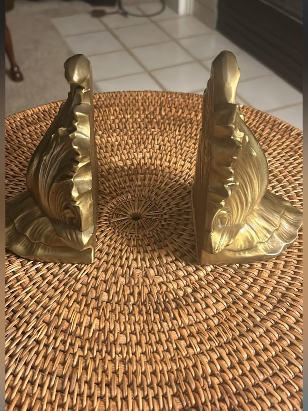 Decorative Gold Shell Bookends - Home Accents